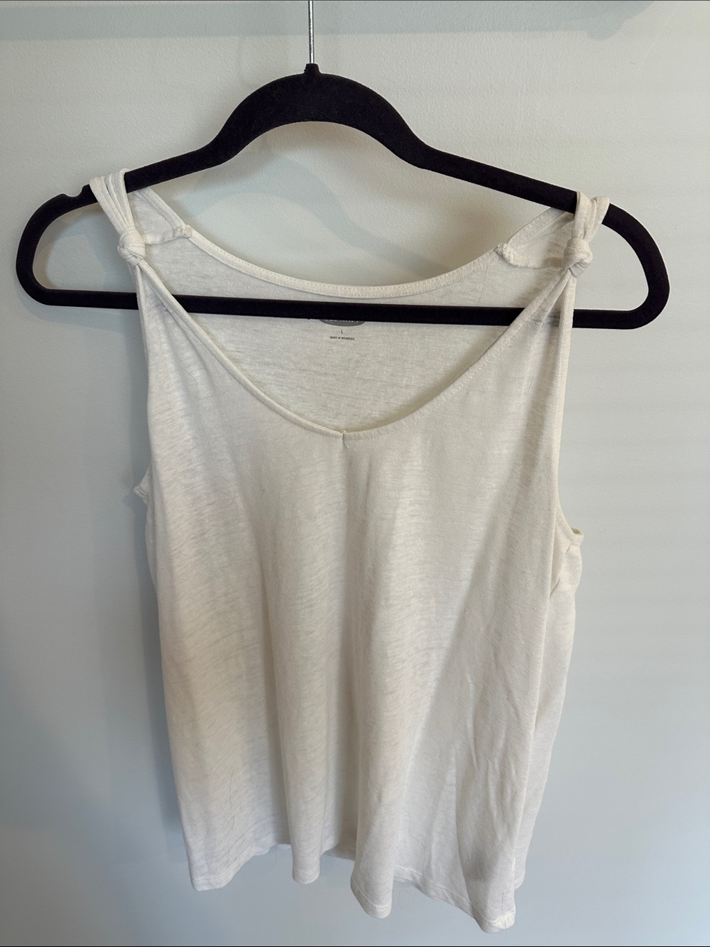 Old Navy White Knotted Strap Tank Top